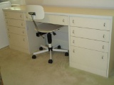 Laminate 9 Drawer Desk & Rolling Office Chair