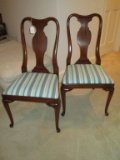 Pair of Mahogany Chairs Upholstered Seats