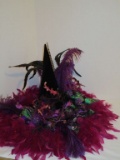 Gorgeous Witches Hat - Feathers, metallic, ribbon, beads & flowers.