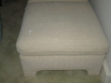 Contemporary Upholstered Ottoman - Cream Color, Nubby Fabric