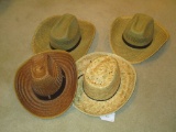 Lot - Mens Straw Hats - 4 straw hats of various sizes & makes