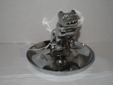 Mack Truck Hood Ornament Ashtray Adorable Chrome Bulldog w/ Mack Truck on Collar