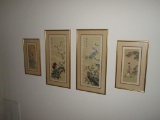 Quartet of Asian Prints - Various Scenes of Asian Subjects in Beautiful Matted Frames