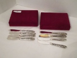 Set of 8 Silver-plate Canape Knives Lovely Floral Pattern