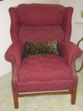 Wingback Chair In Burgundy