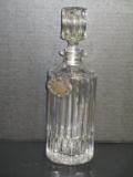 Lead Crystal Bourbon Decanter w/ S. Kirk & Son Sterling Bottle Tag