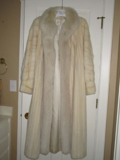 Beautiful Full Length Cream Mink Coat - made by Alasken Couture