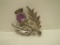 Scottish Thistle Brooch with Amethyst Accent