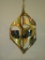 Cool Retro Style Burnished Brass Hanging Candleholder Fixture w/ Chain