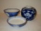 Lot -  Blue & White Porcelain - Rice Bowl w/ Lid & Ginger Jar w/ no lid (great for vase)