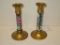 Brass and Ceramic Candlesticks