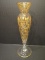 Cambridge Clear Vase w/ gilt rose point pattern.