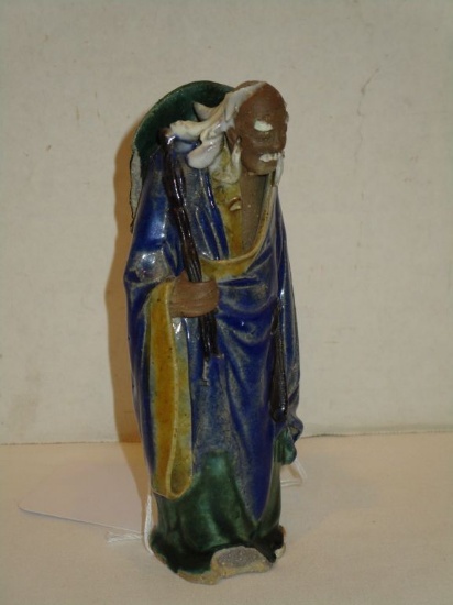 Vintage Clay Hand Formed Mud Man Figure - Marked China
