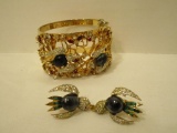 Vintage Corocraft Bracelet and Clip on Earrings