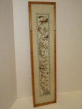 Vintage Bamboo Framed Embroidery Wall Décor