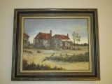 Oil on Canvas Farmhouse Scene