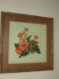 Framed Needlepoint in Bamboo Style Frame