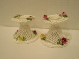 Pair of Adderley Bone China Candlesticks