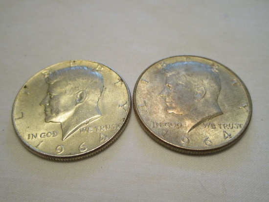 Lot - (2) 1964 Silver Kennedy Halves