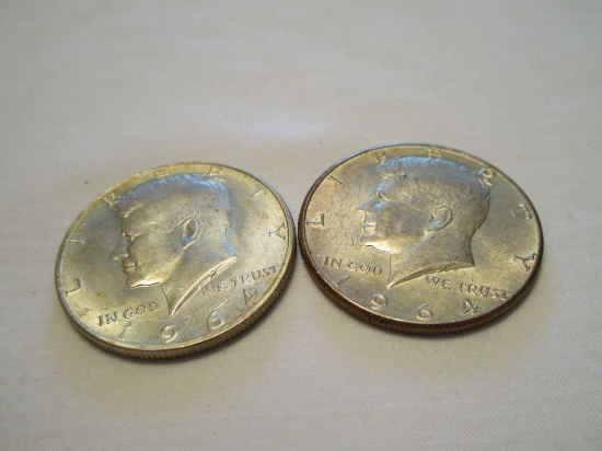 Lot - (2) 1964 Silver Kennedy Halves