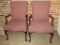 Pair Upholstered Chairs w/ Queen Anne Legs