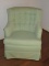 Green Upholstered Tufted Back Chair