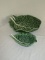 Pair Portuguese Majolica Style Dishes (Lettuce Leaf)