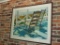 Framed Watercolor of Beach Porch Scene