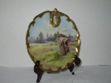 Hand painted Austrian Imperial Crown Lemon Plate w/ Finger Hold