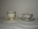 Pair Demi Cups & Saucers