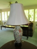 Lamp w/ Floral Motif w/ Shade