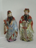 Pair Nice Ceramic Chinese Elder Figurines