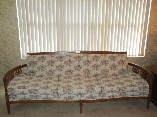 3 Cushion Sofa w/ Wood Accents