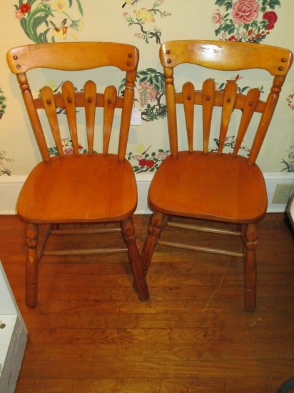 Pair Maple Side Chairs