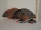 Saucy Spanish Lot - (2) Embroidered Fans & (2) Miniature Sombreros