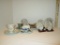 Lot - Miniature Cups & Saucers - (1) Delft & (4) With Poems all w/ Wooden Stands