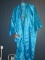Silk Robe by Golden Bee's - Light Blue w/ Embroidered Oriental Design - Size XL w/Original Label