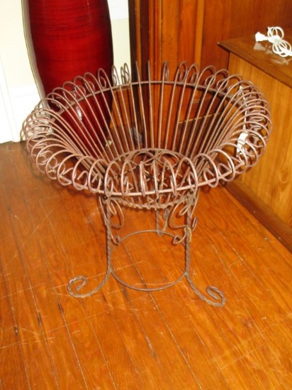 Wire Basket Plant Stand