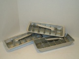 Lot - 3 Vintage Aluminum Ice Trays