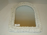 Decorative Mirror White Wicker Frame