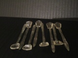 8 Crystal Individual Salt Spoons