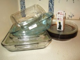 Lot - Misc. Glass Bakeware - Glass Bake, Anchor Hocking & Other, (1) Norpro Pie Bird