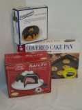 Lot - Assorted Cake Pans - (1) Donut Shape, (1) Bake & Fill, (1) Covered Cake