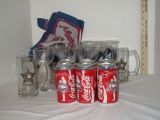 Lot - 6 pk Coca Cola 1995 Atlanta Braves World Champions (contents not for human consummation)