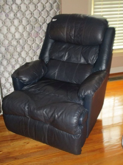 Rocker/Recliner Blue Faux Leather Upholstered by Franklin