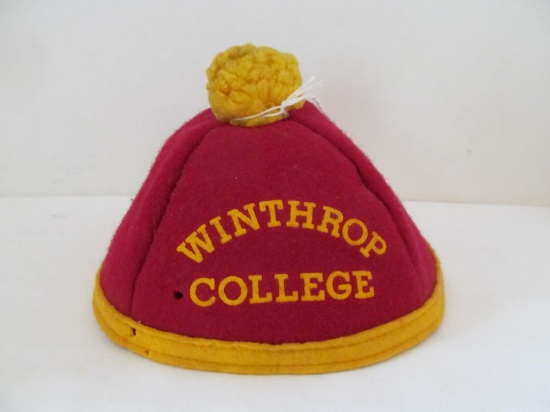 Vintage Winthrop College Felt Beanie by American Knitwear