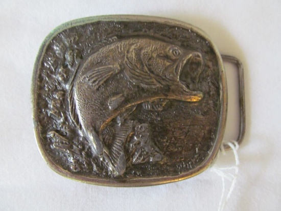 Large Mouth Bass Belt Buckle - C-6 Wyoming Studio Art Works Copyright R.J. Ventrice 1977