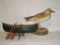 Lot - Wooden Canoe & Carved Bird