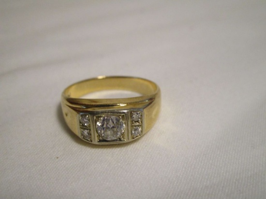 Men's 14K Yellow Gold & Diamond Ring
