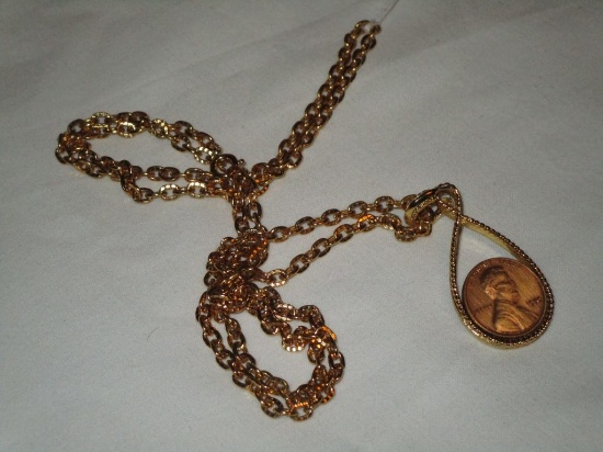 1970 Penny Pendant on Gold tone Chain - Chain Approx. 30"